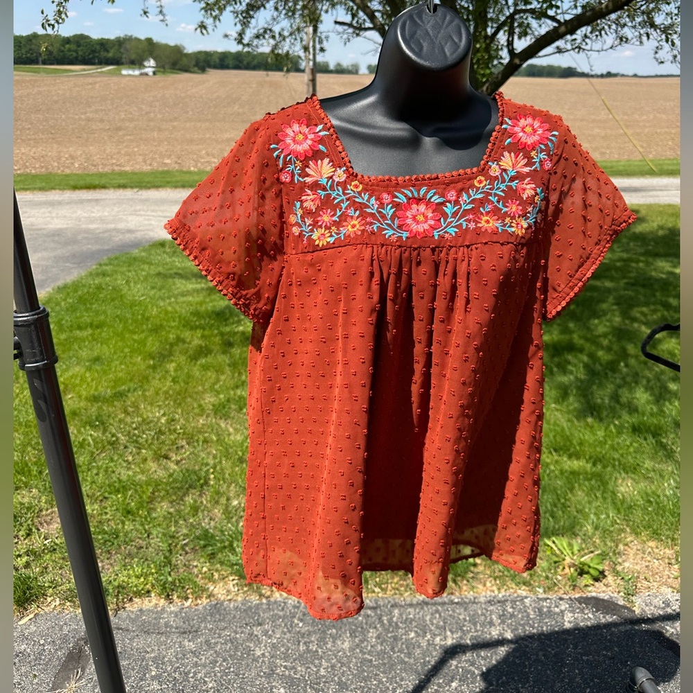 NWT - Boutique Inventory - Rust Blouse